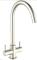 Reginox - Genesis Brushed Nickle Swan Neck Tap Dual Lever Tap