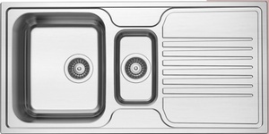 Reginox, Senator 15  Stainless Steel 1.5 Bowl Sink with Drainer (Sleeved)