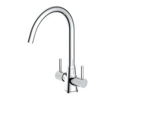 Reginox - Thames Chrome Swan Neck Dual Lever Tap