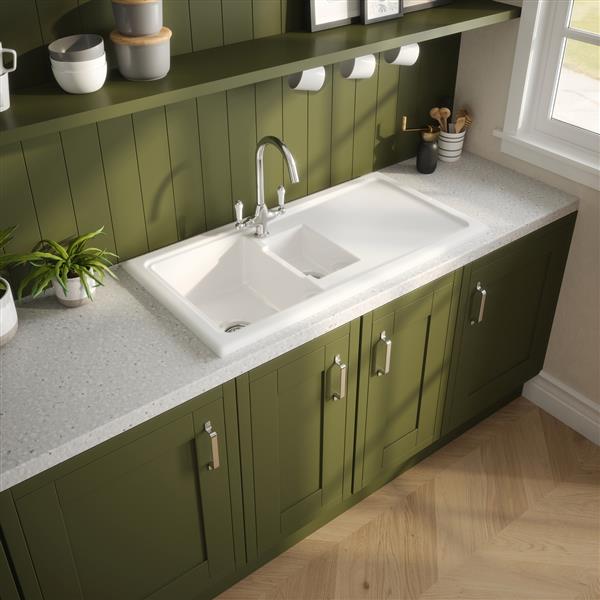 Reginox, 1.5 Modern Ceramic Sink in White