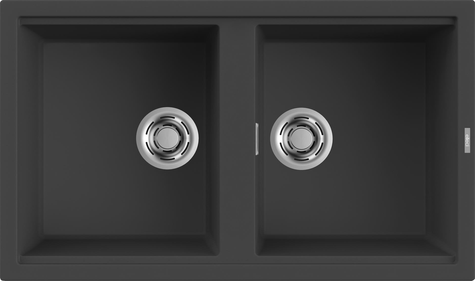 Reginox BEST 450 B Ghisa (Black) Double Bowl Granite Sink, Reginox ...