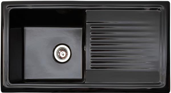 Reginox RL 404 CB Single Bowl Single Drainer Black Ceramic Sink