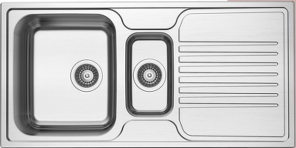 Reginox, Senator 15  Stainless Steel 1.5 Bowl Sink with Drainer (Sleeved)