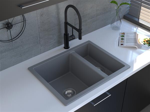 Reginox, Toulon 1.5 GS 1.5 Granite Sink, no Drainer, in Grey Silvery
