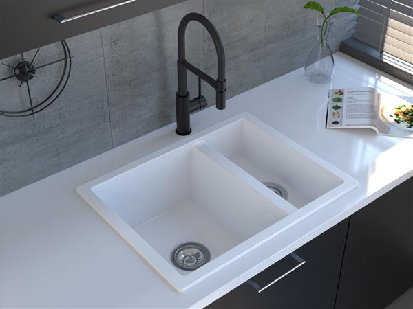 Reginox, Toulon 1.5 PW 1.5 Granite Sink, no Drainer, in Pure White