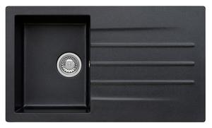 Reginox, Valence Single Bowl Single Drainer Sink in Black Silvery