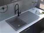 Reginox, Valence Single Bowl Single Drainer Sink in Grey Silvery