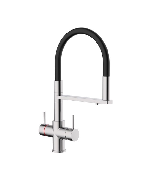 Reginox - Aquabezi 4-1 Hot Water Tap with Flexible Hole Brushed Nickel