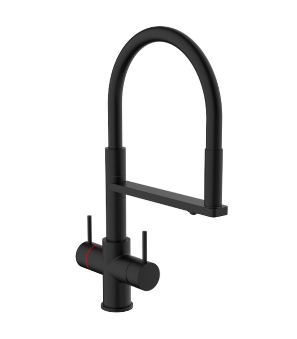 Reginox - Aquabezi 4-1 Hot Water Tap with Flexible Hose In Matt Black