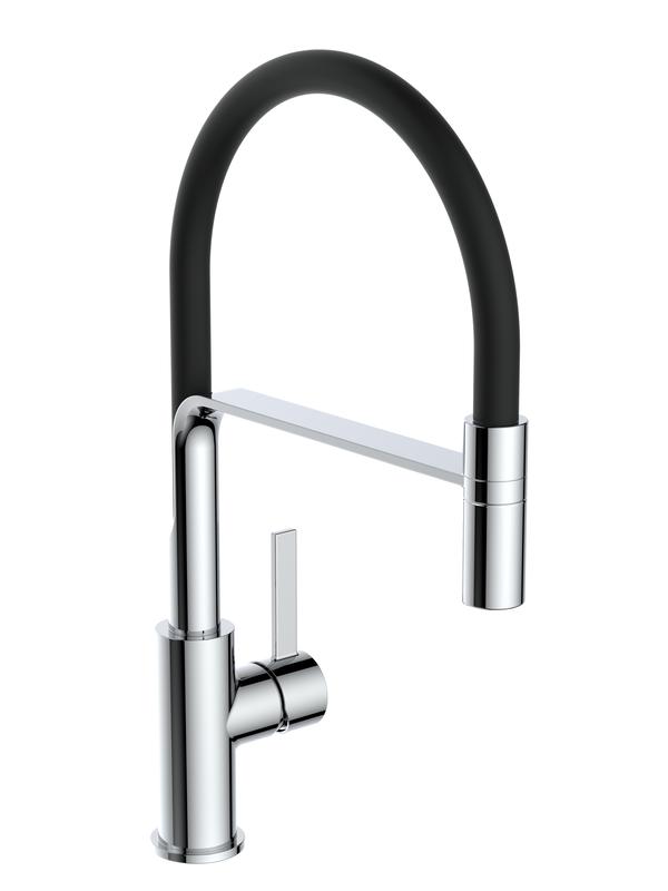 Reginox - Aurora Chef Tap with Black Silicone Spout