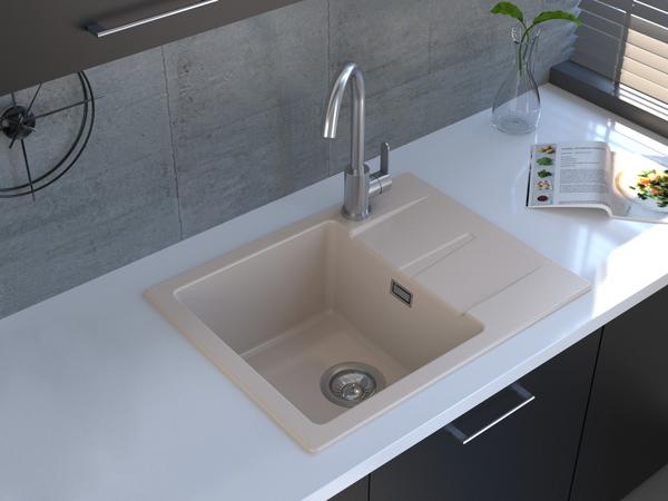 Reginox, Avignon 10 CS  Compact Single Bowl Single Drainer Granite Sink in Caffe Silvery