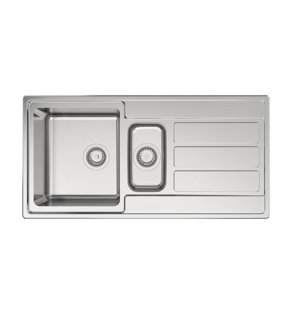 Reginox, Envoy 15  Stainless Steel 1.5 Bowl Sink with Drainer (Sleeved)