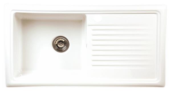 Reginox RL 304 CW Single Bowl Single Drainer White Ceramic Sink