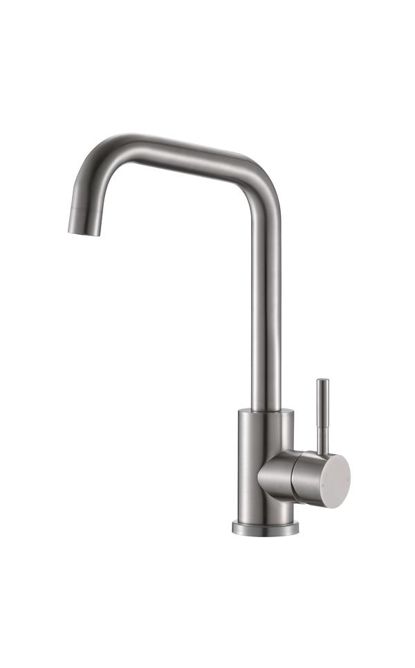 Reginox - Salina Single Lever Mixer Tap Swan Neck In Brushed Nickel