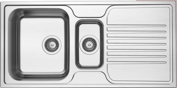 Reginox, Senator 15  Stainless Steel 1.5 Bowl Sink with Drainer (Sleeved)
