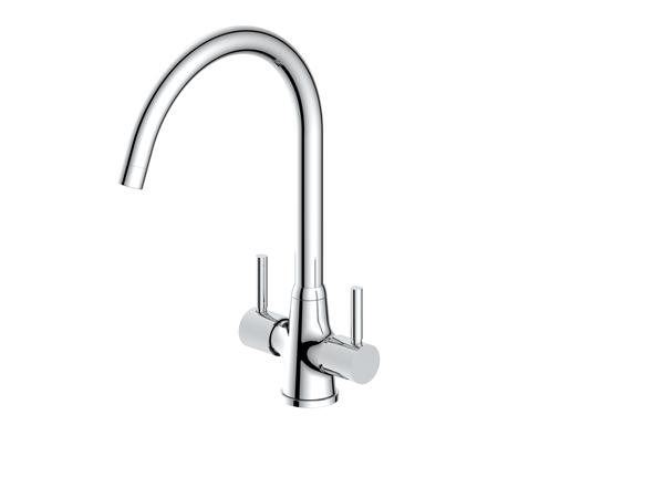 Reginox - Thames Chrome Swan Neck Dual Lever Tap