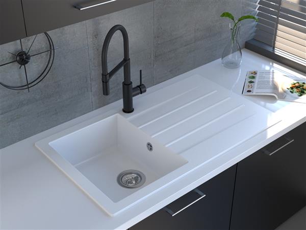 Reginox, Valence Single Bowl Single Drainer in Pure White