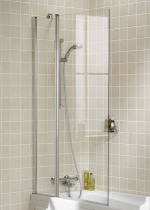 Lakes Bath Screen - Double Panel Square with Towel Rail