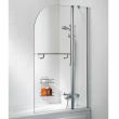 Lakes Bath Screen - Double Panel Curved with Towel Rail