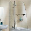 Lakes Bath Screen -Double Panel Sculpted with Towel Rail