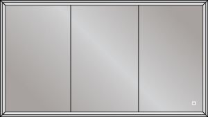 HiB Vanquish 120 LED Recessed Demisting Mirrored Aluminium Bathroom Cabinet