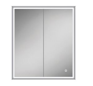 HiB Vanquish 60 LED Recessed Demisting Mirrored Aluminium Bathroom Cabinet