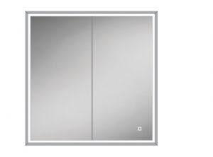 HiB Vanquish 80 LED Recessed Demisting Mirrored Aluminium Bathroom Cabinet