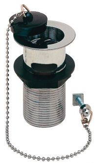 Basin Waste, Solid Flange and Poly Plug (Slotted)