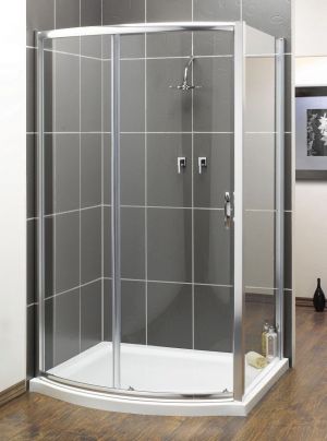 Aqualux Bow Front Slider And Side Panel 1200mm X 800mm 950mm
