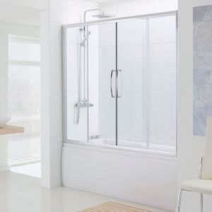 1700mm Lakes Over Bath Semi Frameless Double Slider Door