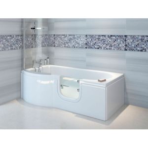 Bathe Easy P Shape Concept Easy Access Walk-in Shower Bath 1675 x 850 x 750mm