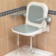 4000 Series Standard Shower Seat with Back and Arms - Grey Padded
