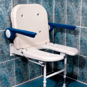 4000 Series Extra Wide Horseshoe Seat with Back and Arms - White Unpadded