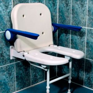 4000 Series Standard Horseshoe Seat with Back and Arms - White Unpadded