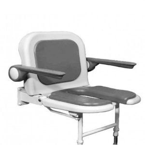 4000 Series Extra Wide Horseshoe Seat with Back and Arms - Grey Padded