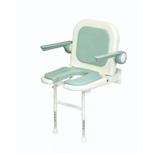 4000 Series Standard Horseshoe Seat with Back and Arms - Grey Padded