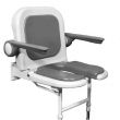 4000 Series Standard Horseshoe Seat with Back and Arms - White Unpadded