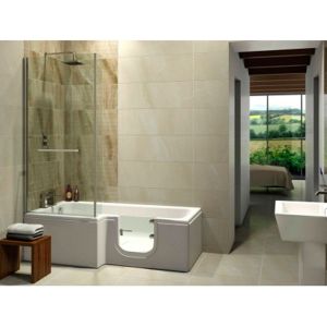 Bathe Easy L Shape Solarna Easy Access Walk-in Shower Bath 1700 x 850 x 700mm