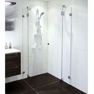 Perth Frameless Corner Enclosure With Curved Doors Custom Glass