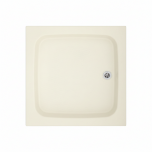 900 x 900 Aquacast 105mm Deep Stone Resin Square Shower Tray Antislip - Soft Cream